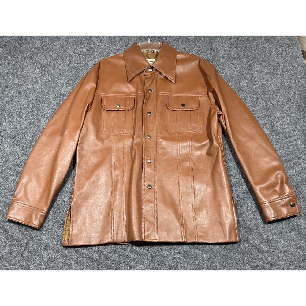 Vintage 60s Amour Woodstock Vinyl‎ Leather Women Jacket Large